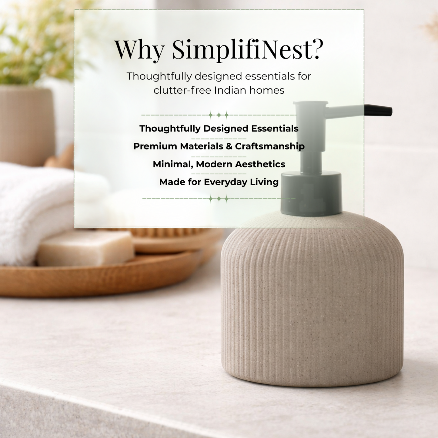 Ribbed Ceramic Soap Dispenser