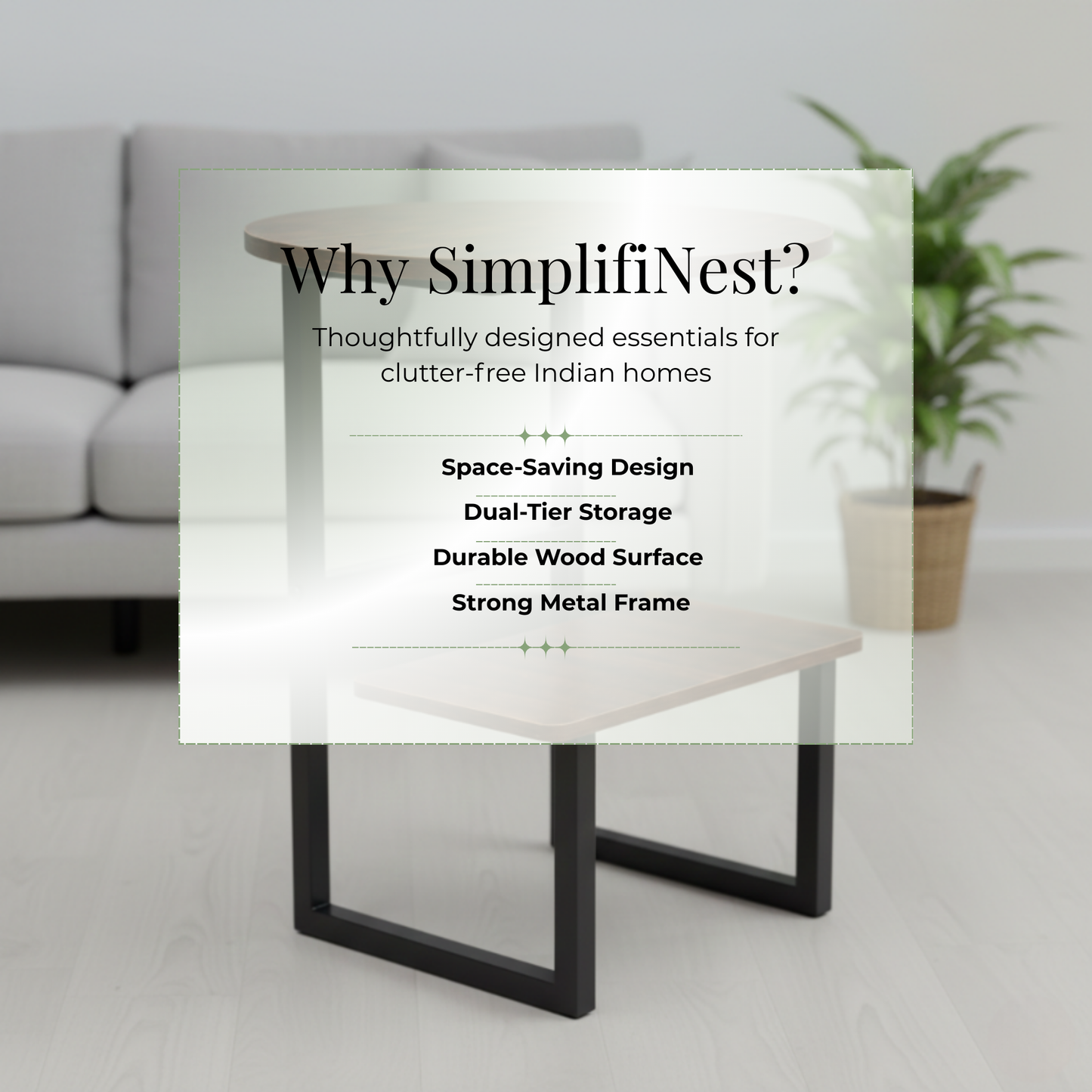 Dual-Tier G-Shaped Side Table