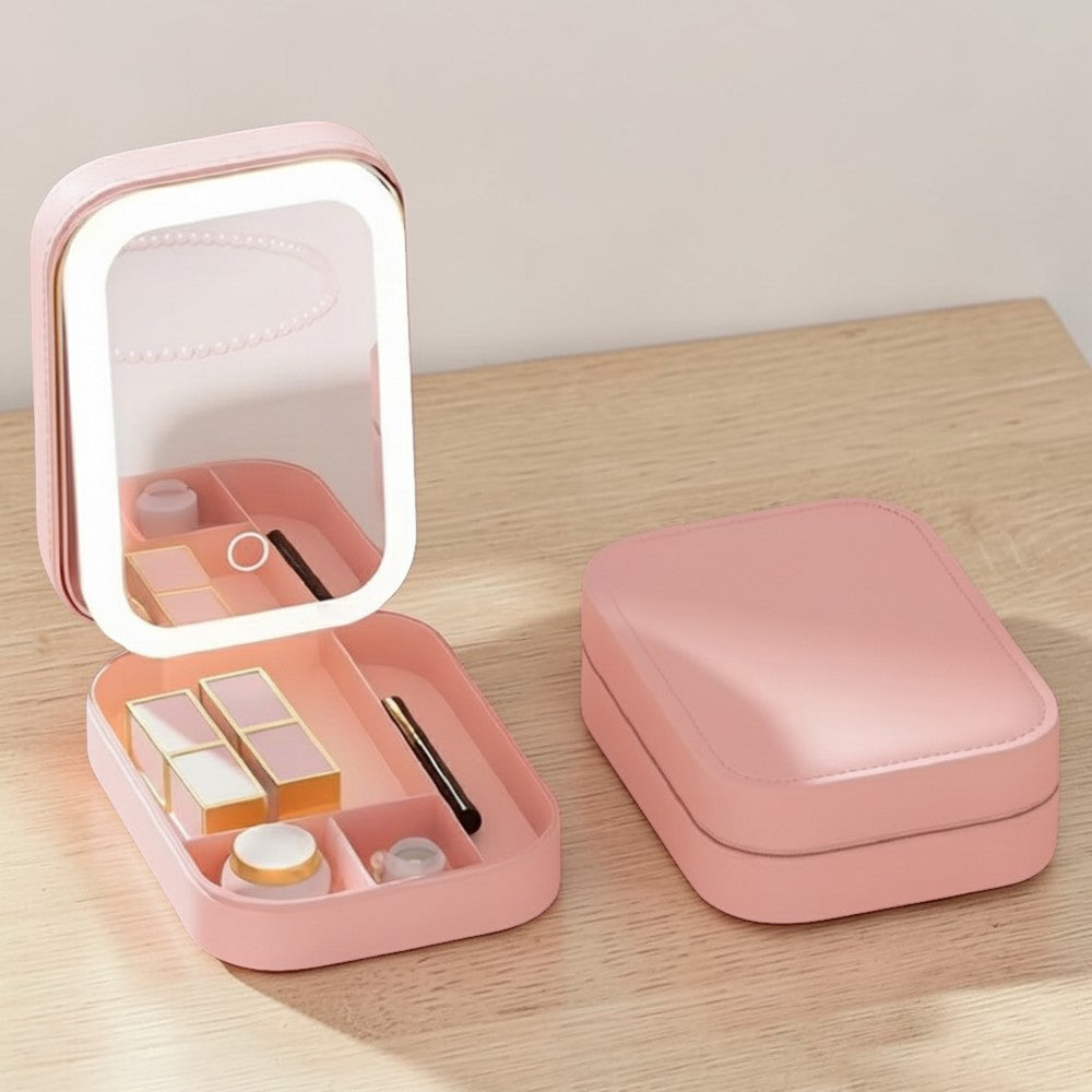 LED Makeup Storage Box with Mirror & Touch Light | Simplifi Nest