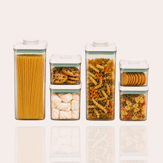 One-Touch Airtight Containers – Set of 6 | Stackable & BPA-Free | Patented