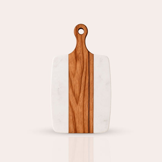 White Marble & Acacia Wood Chopping & Serving Board