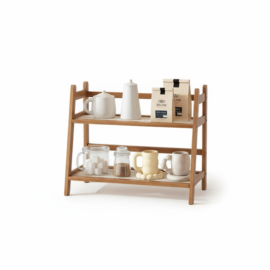 Bamboo 2-Tier Kitchen Counter Organizer Rack