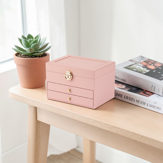 Multi-Tier Leather Vanity & Jewelry Organizer