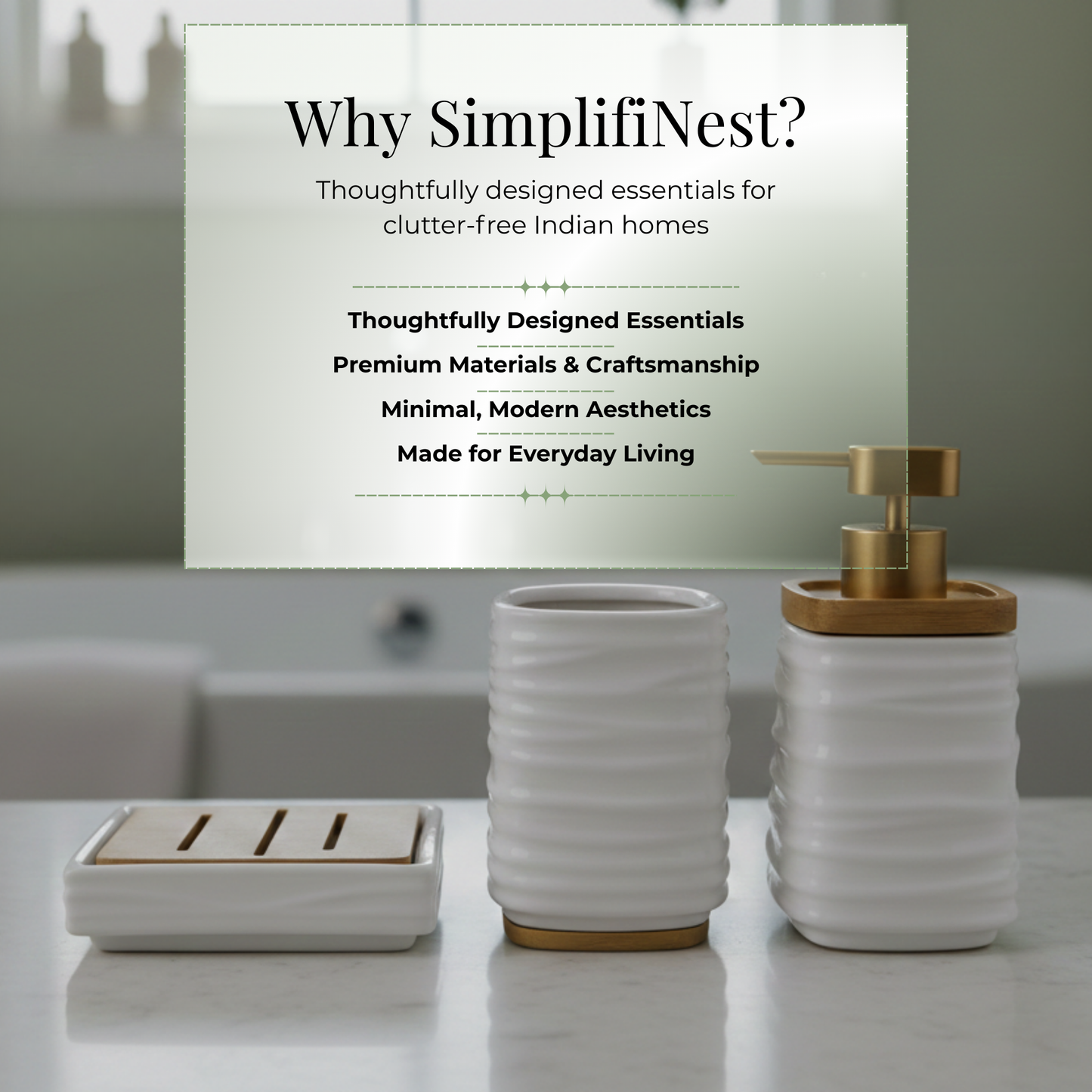 Premium 3-Piece Ceramic Bathroom Accessory Set