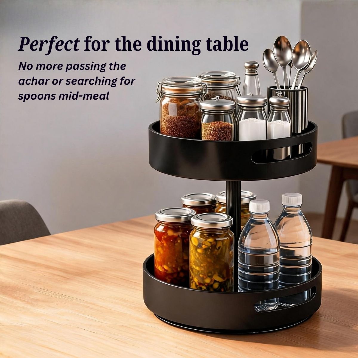 Circular Rotating 360° Kitchen Rack |3-Tier & 2-Tier | Stainless Steel Organizer