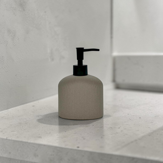 Ribbed Ceramic Soap Dispenser