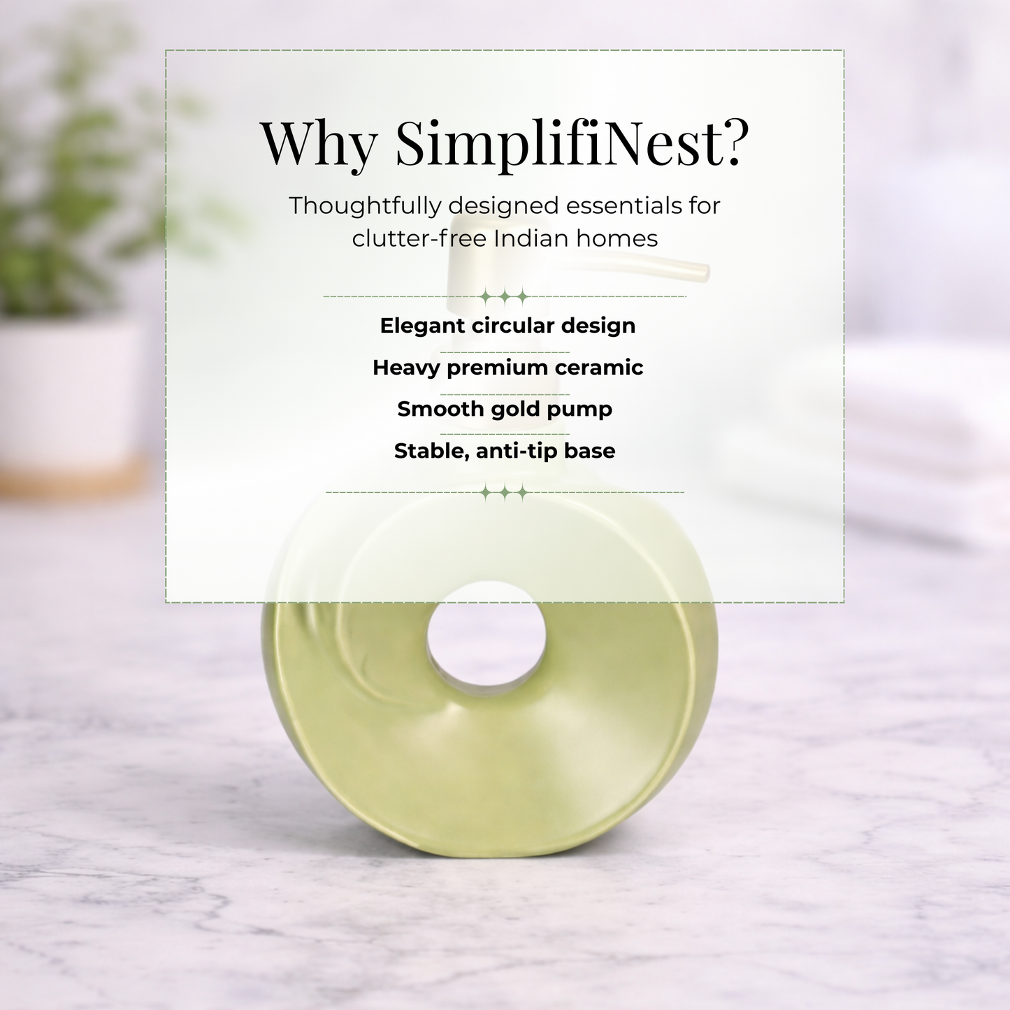 Circular Ceramic Soap Dispenser