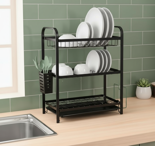 3-Tier Stainless Steel Dish Drying Rack - SimplifiNest