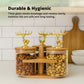 Bamboo & Glass Airtight Jar Set – 3 Pc