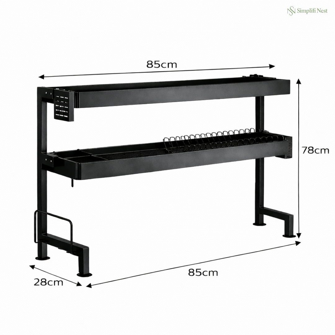 Over Sink Dish Rack 85cm Big Variant India – Fits Standard Indian Kitchen Sink – SimplifiNest