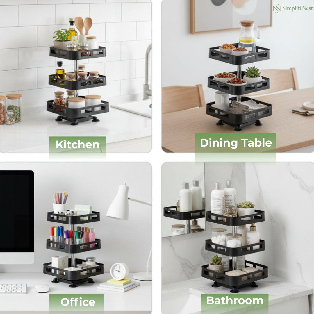 3-Tier 360° Rotating Kitchen Rack