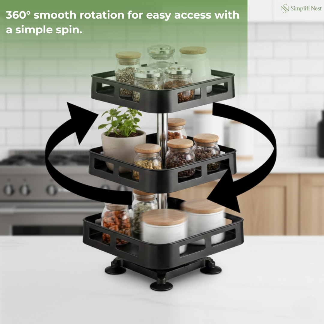 3-Tier 360° Rotating Kitchen Rack