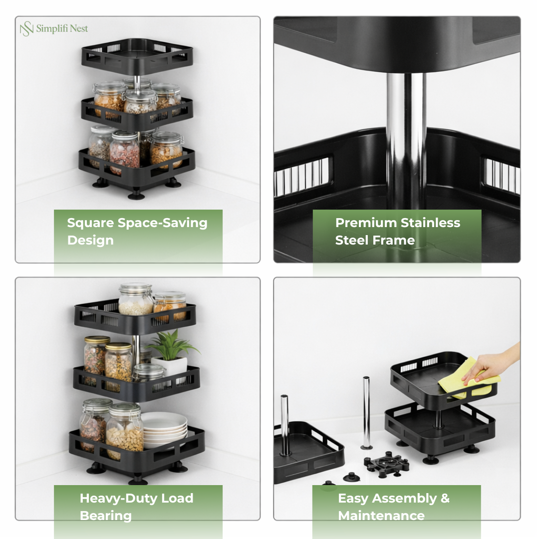 3-Tier 360° Rotating Kitchen Rack