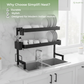 Stainless Steel Over The Sink Bartan Stand Kitchen India – SimplifiNest Dish Drying Rack 65cm