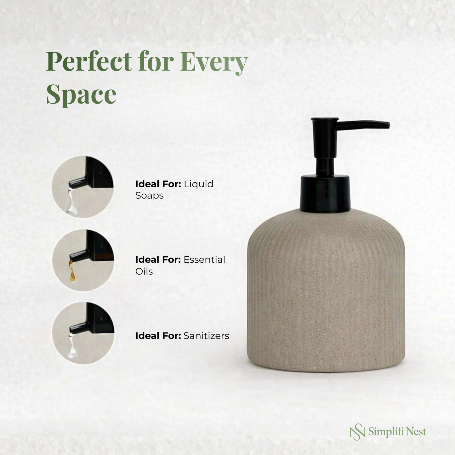 Ribbed Ceramic Soap Dispenser