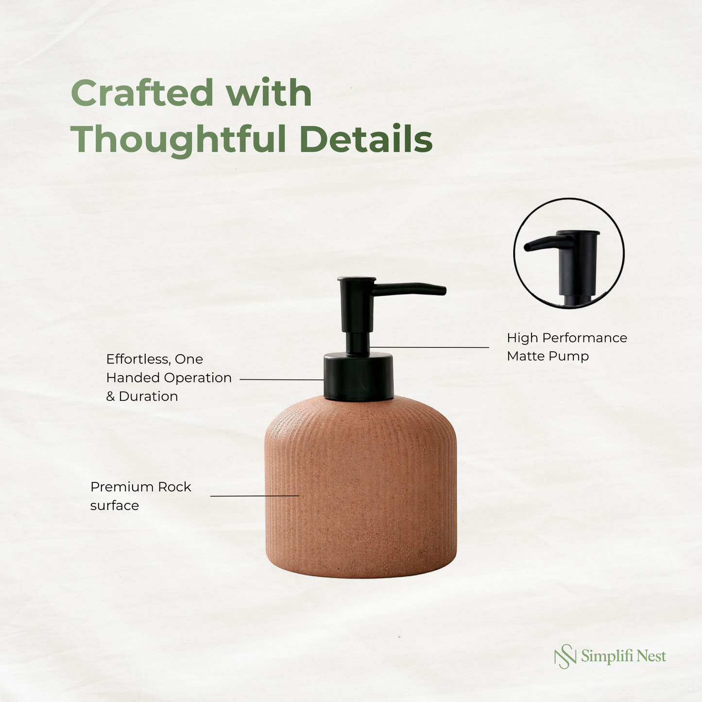 Ribbed Ceramic Soap Dispenser