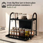 2-Tier Sliding Pull-Out Kitchen Storage Rack | Stainless Steel | Spices, Jars & Masala Organizer