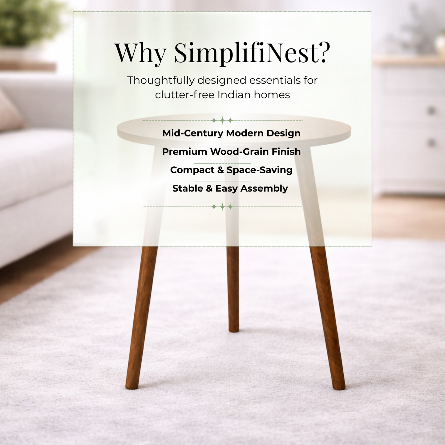Modern Round Tripod Side Table