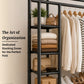 Premium Heavy Duty Double Clothing Rack with Storage Sections