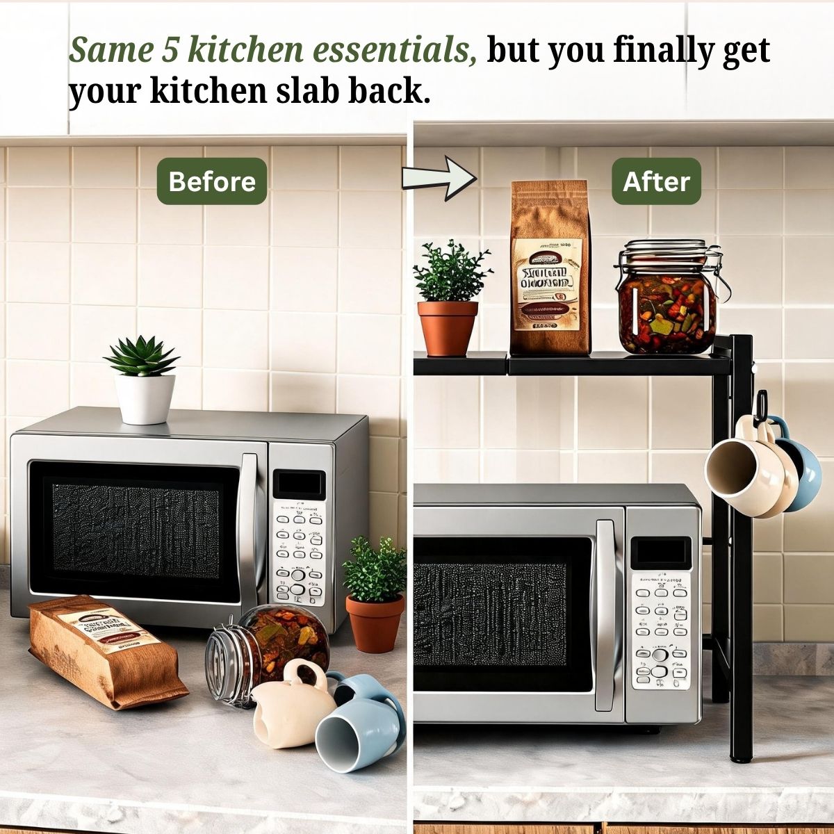Expandable Carbon Steel Microwave & OTG Stand