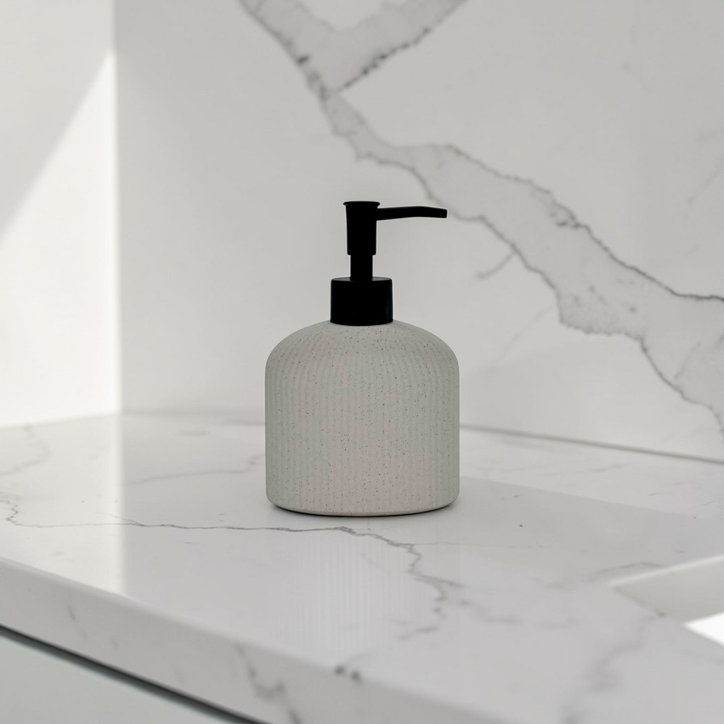 Ribbed Ceramic Soap Dispenser
