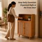 Premium Bamboo Coffee Station & Storage Cabinet