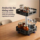 2-Tier Rectangular 360° Rotating Kitchen Rack | Stainless Steel | Spices, Jars & Masala Organizer