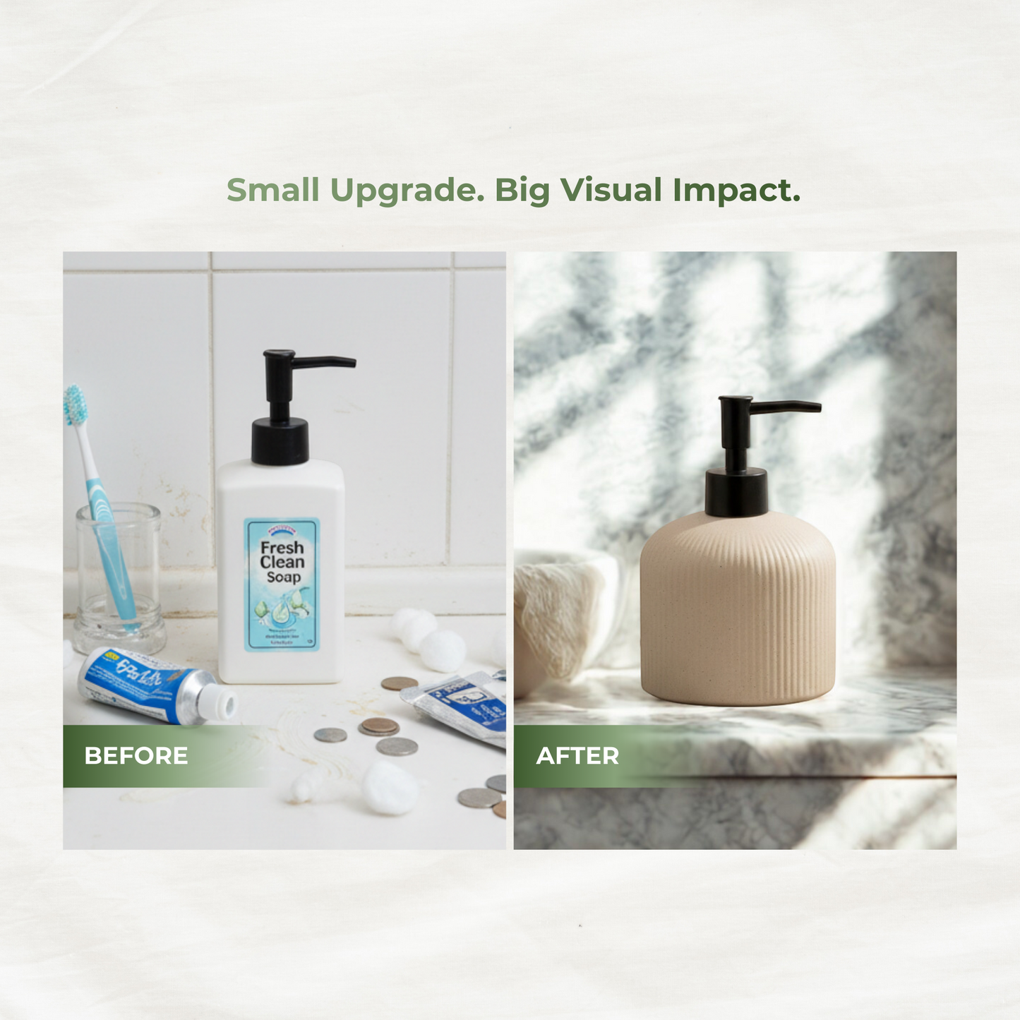 Ribbed Ceramic Soap Dispenser