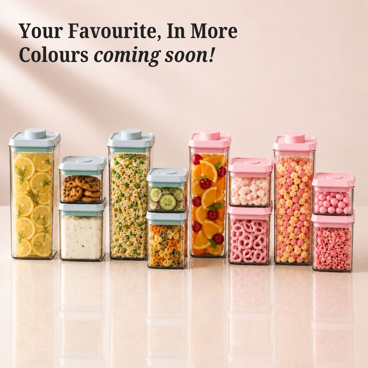 POP One-Touch Airtight Containers – Set of 6 | Stackable & BPA-Free | Patented