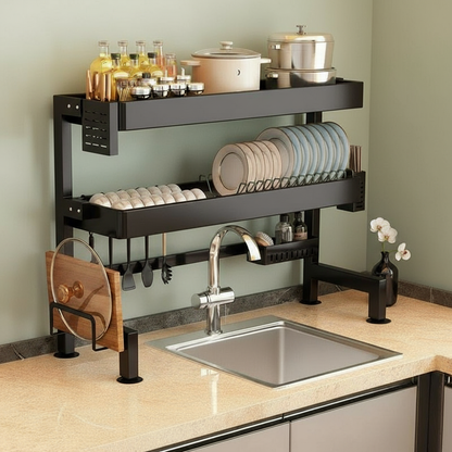 Stainless Steel Over the Sink Dish Rack India 85cm Installed Indian Kitchen – SimplifiNest Bartan Stand