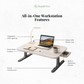 Portable Laptop Bed Station with LED Lamp & Charging