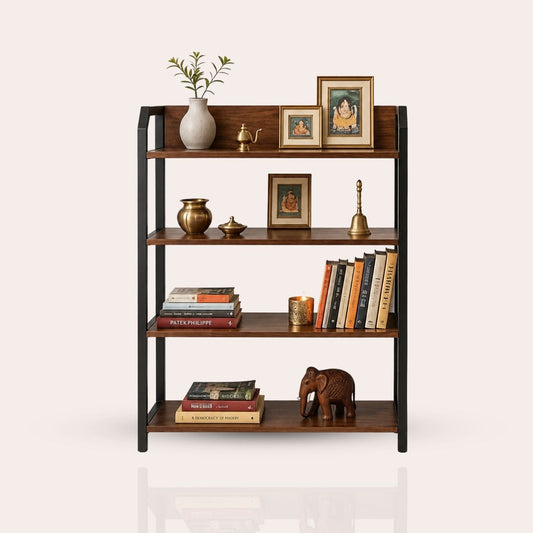 4-Tier Wood & Metal Storage Rack