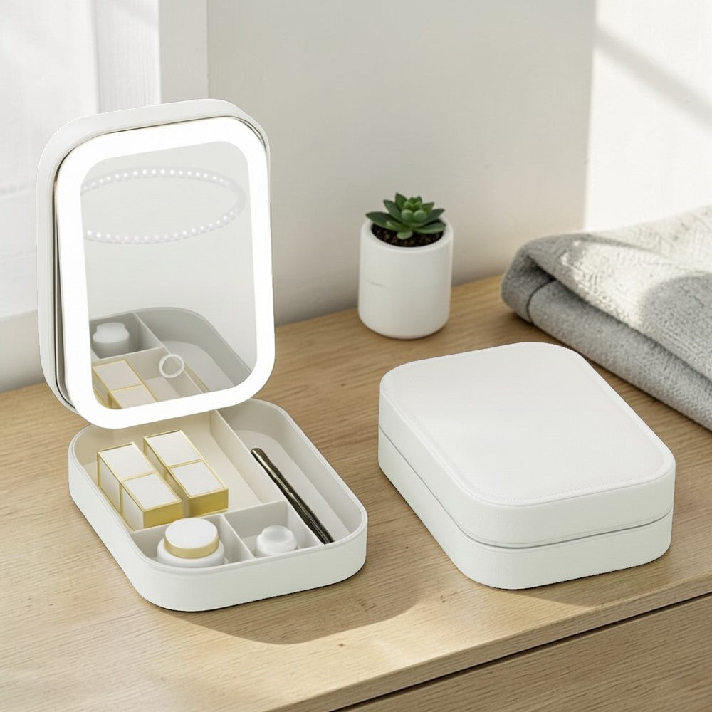 LED Makeup Storage Box with Mirror - SimplifiNest