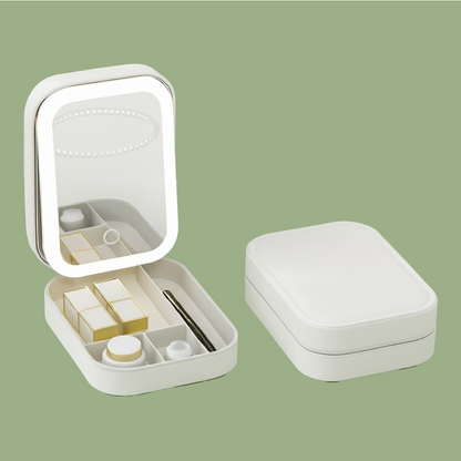 LED Makeup Storage Box with Mirror - SimplifiNest