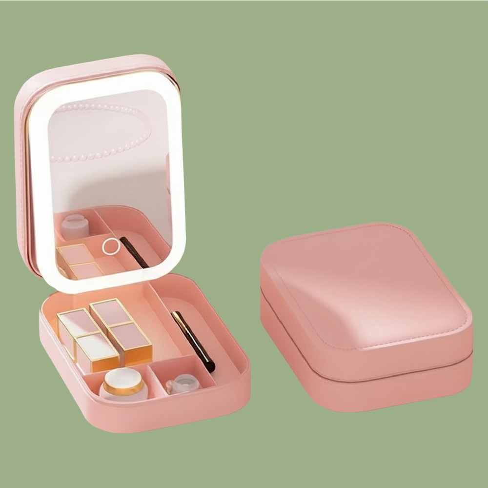 LED Makeup Storage Box with Mirror - SimplifiNest