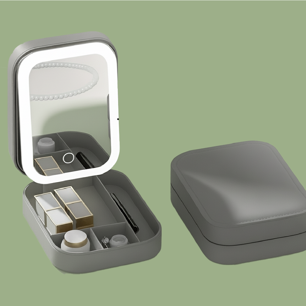 LED Makeup Storage Box with Mirror - SimplifiNest
