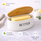 Ceramic Butter Keeper with Bamboo Lid & Knife