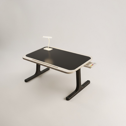 Portable Laptop Bed Station with LED Lamp & Charging