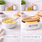Ceramic Butter Keeper with Bamboo Lid & Knife