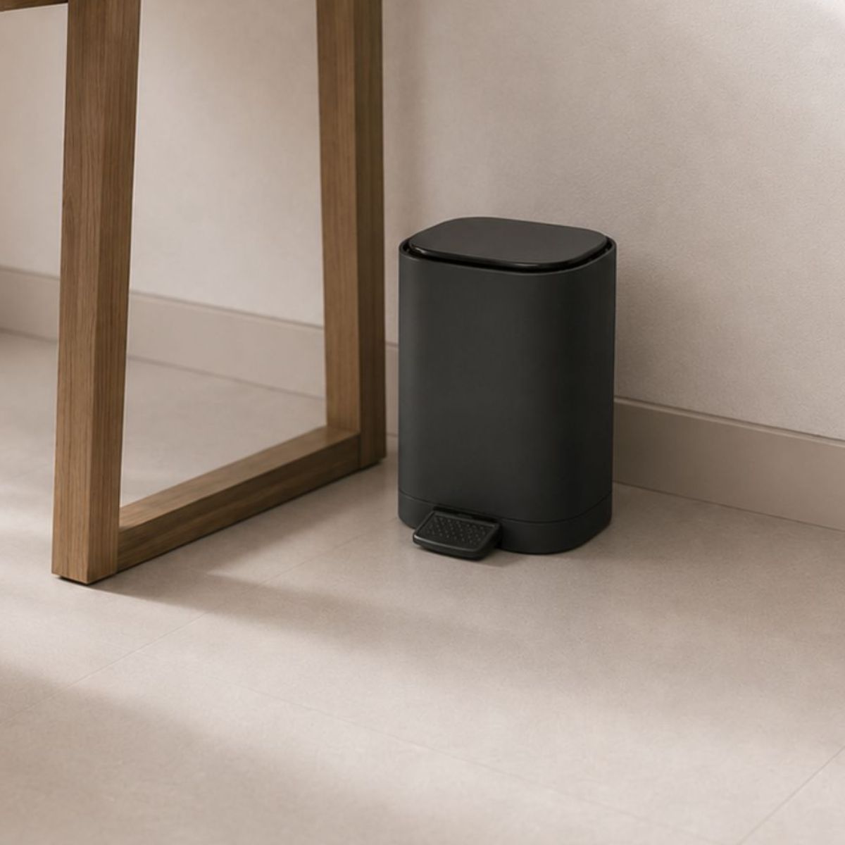 5L Matte Finish Dustbin with Removable Inner Bucket | Bathroom, Bedroom & Office
