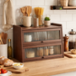 3-Tier Bamboo Countertop Cabinet with Fluted Fiber Doors – Fits Under Wall Units – SimplifiNest India