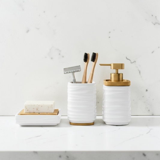 Premium 3-Piece Ceramic Bathroom Accessory Set