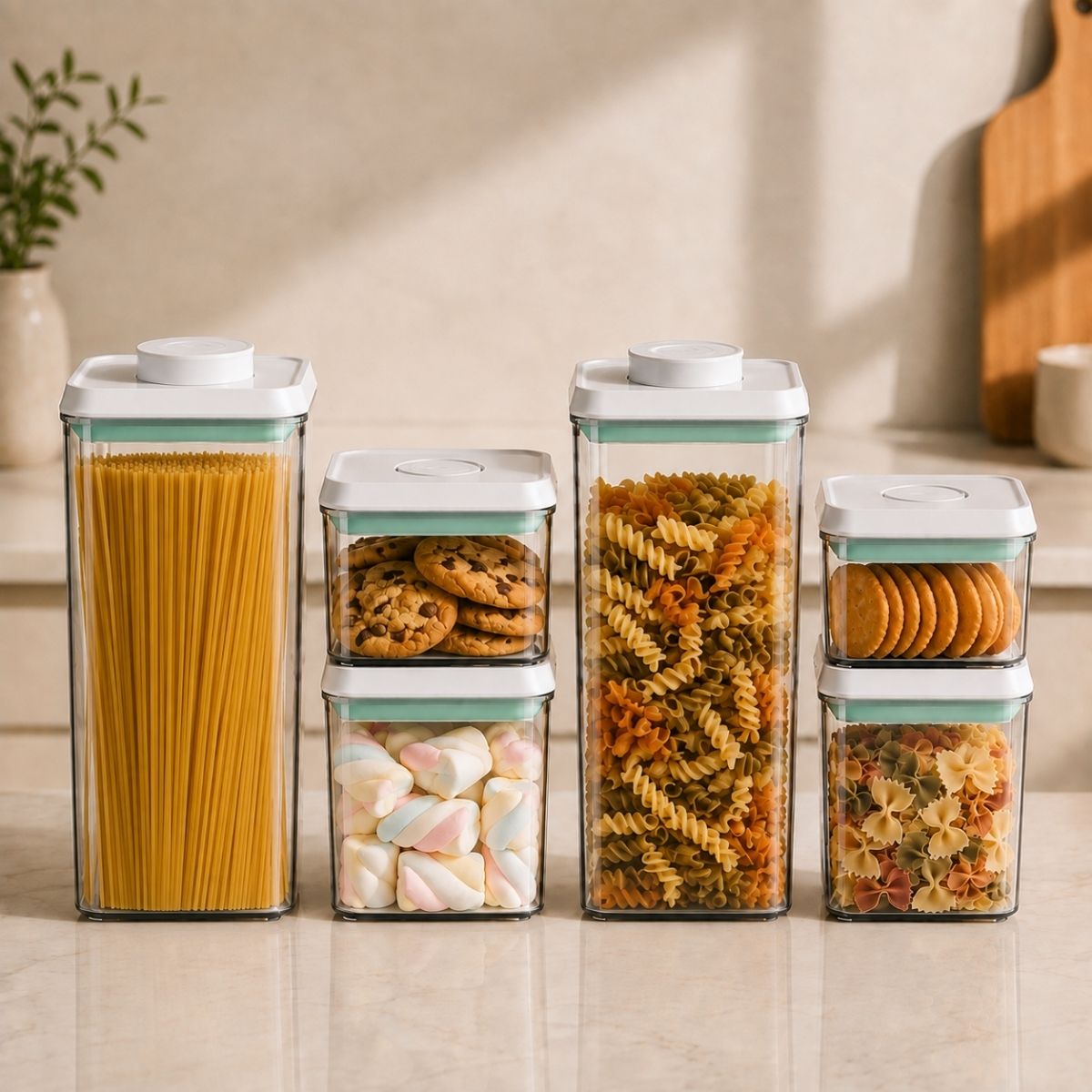 Pop Containers Set of 6 | Instant Vacuum | Airtight & BPA-Free Storage Containers