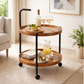 Premium 2-Tier Round Mobile Serving Trolley