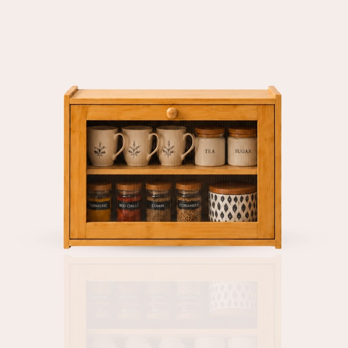 Bamboo Countertop Kitchen Cabinet with Fiber Glass-Style Finish