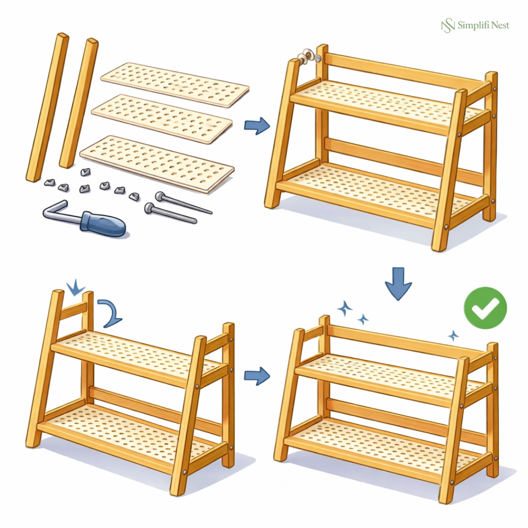 Bamboo 2-Tier Kitchen Counter Organizer Rack