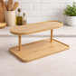 Bamboo Oval 2-Tier Kitchen Counter Organizer Rack