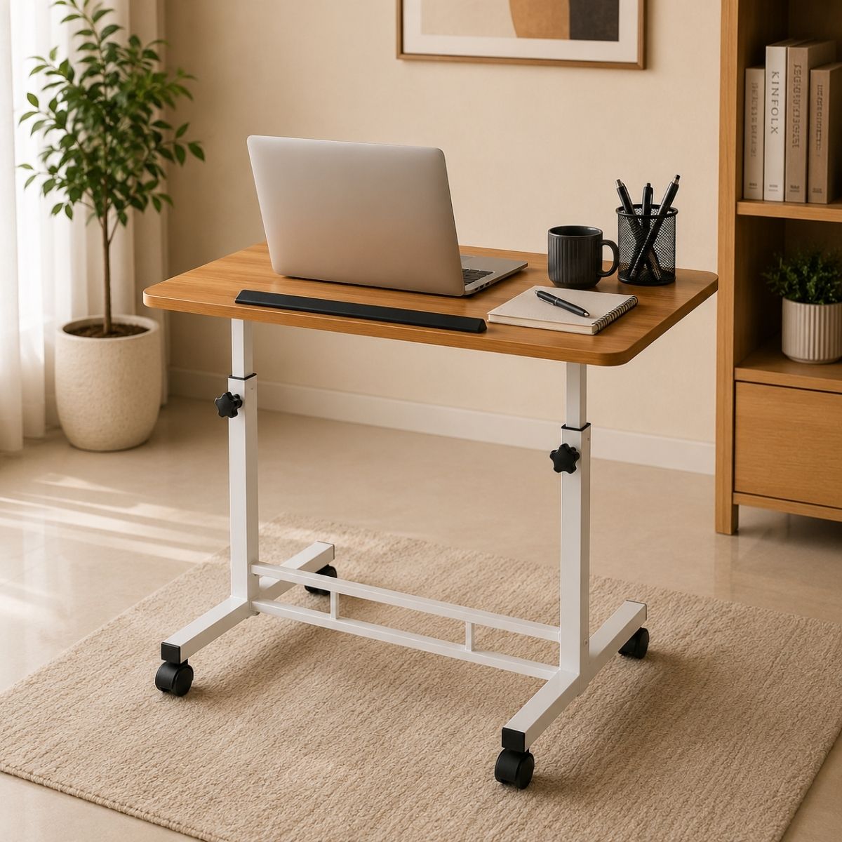 Adjustable Height Laptop Table & Standing Desk | 60–90cm | Wood + Iron