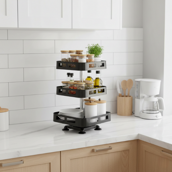 3-Tier 360° Rotating Kitchen Rack