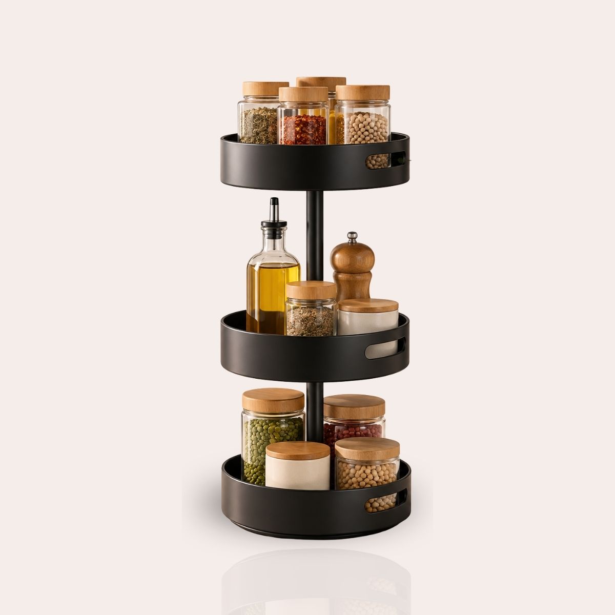 Circular Rotating 360° Kitchen Rack |3-Tier & 2-Tier | Stainless Steel Organizer
